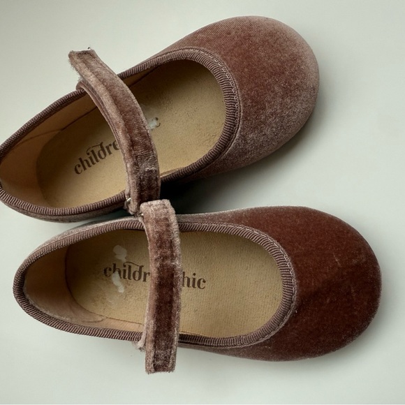 CHILDRENCHIC Velvet Mary Jane Flats in Dusty Rose Baby size us 6 EU22 - Picture 4 of 4